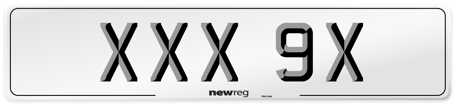XXX 9X Number Plate from New Reg